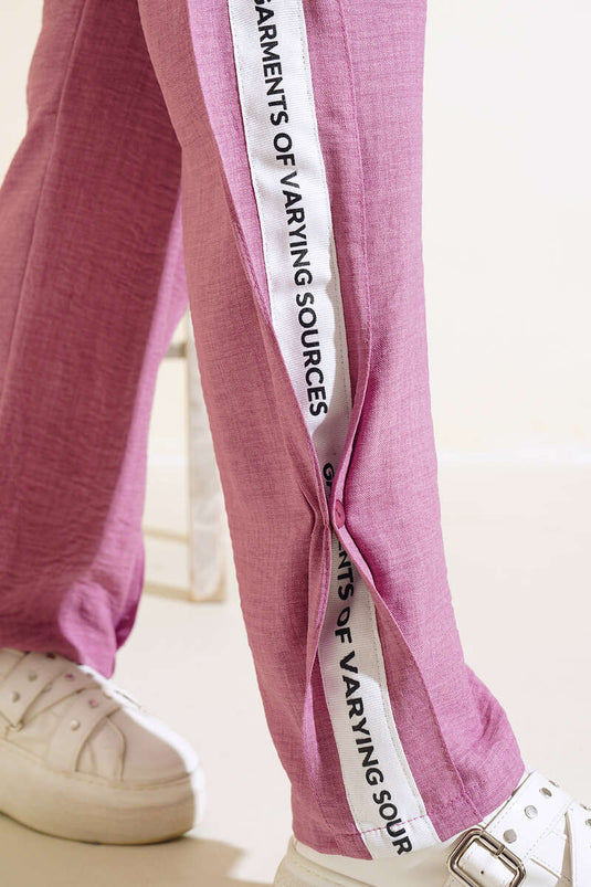 بدلة مزدوجة مع بنطال مخطط، لون Dusty Rose