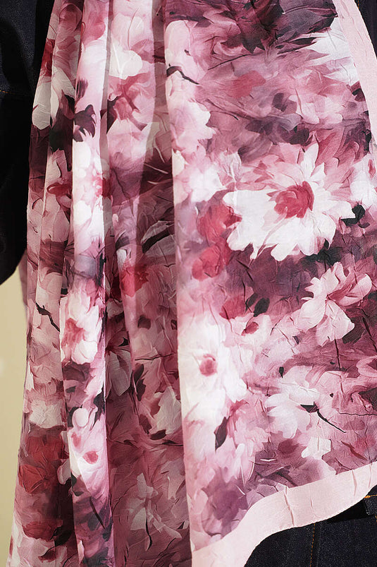 Pañuelo De Bambú Con Estampado De Margarita Rosa