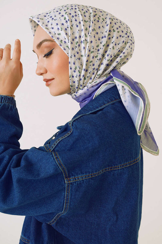 Papatya Desenli Dijital Soft Eşarp Asorti 3