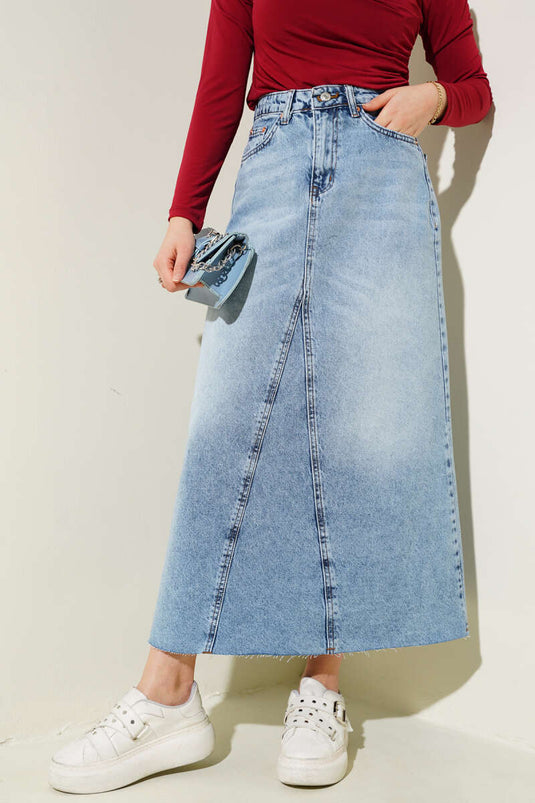 Jupe en jean bleu clair