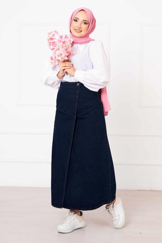 Piece Denim Skirt Navy Blue