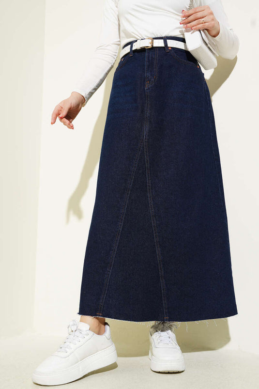 Piece Denim Skirt Navy Blue