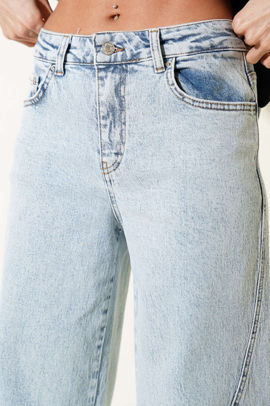 Pantalon en jean décontracté déchiré bleu glacier