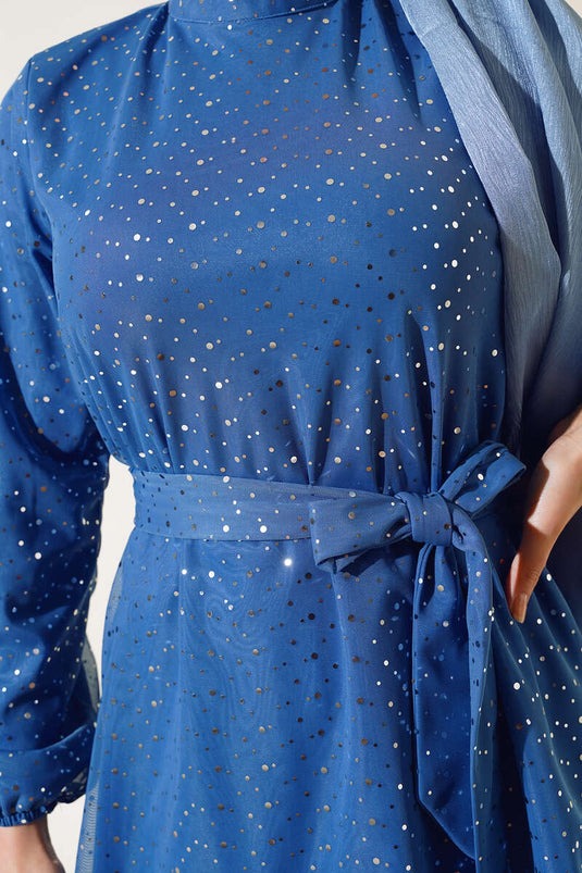 Ensemble double à pois brillants Indigo