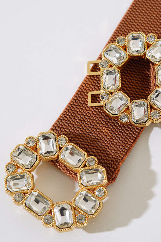 Ceinture élastique brillante couleur fauve