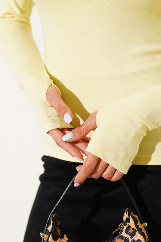 Chemisier basique à fermeture à doigts, jaune