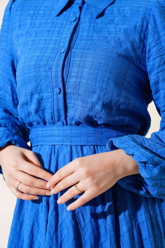 بلاكيت منقوشة فستان ساكس