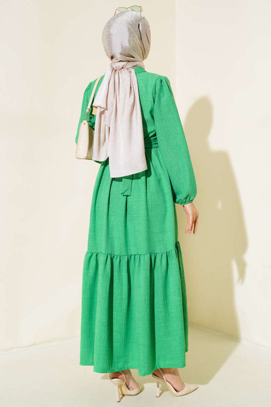 Patlı Keten Elbise Benetton