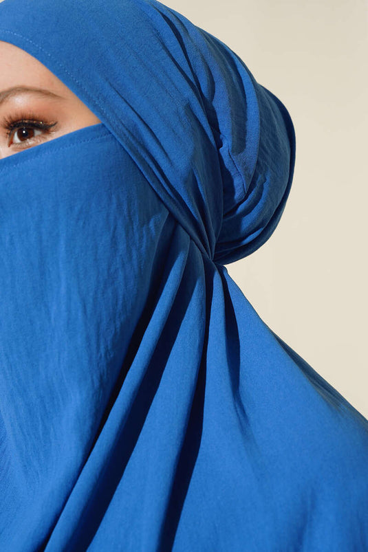 Indigo Wide Abaya with Scarf
