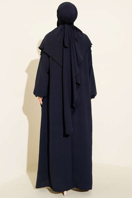 Ferace large à capuche bleu marine