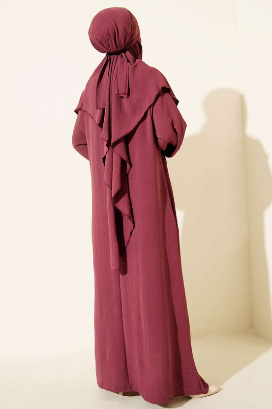 Peçeli Geniş Ferace Mürdüm