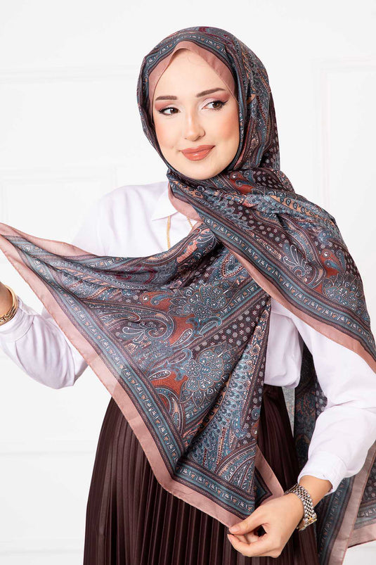 Passport Patterned Cotton Scarf -18