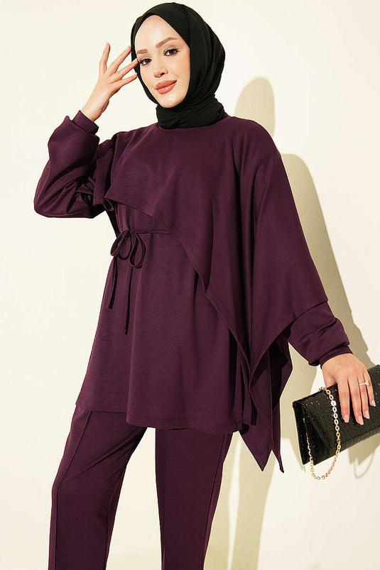 Lila Modal Doppelset Mit Cape-Details
