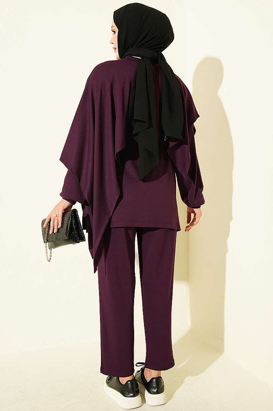 Lila Modal Doppelset Mit Cape-Details