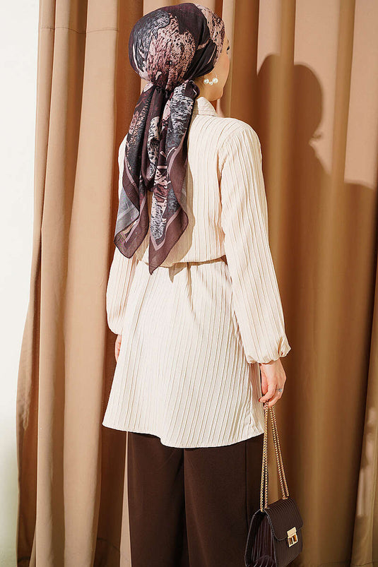 Camicia Cape Beige Con Fiocco