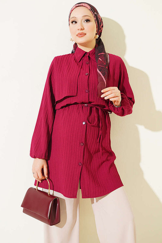 Cape Chemise Bordo À Nœud