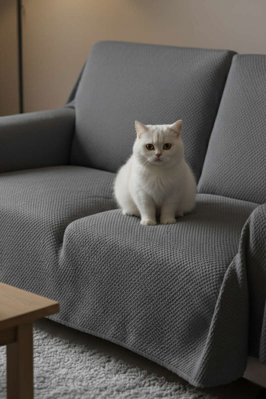 Plush Sofa Cover Smoke Gray