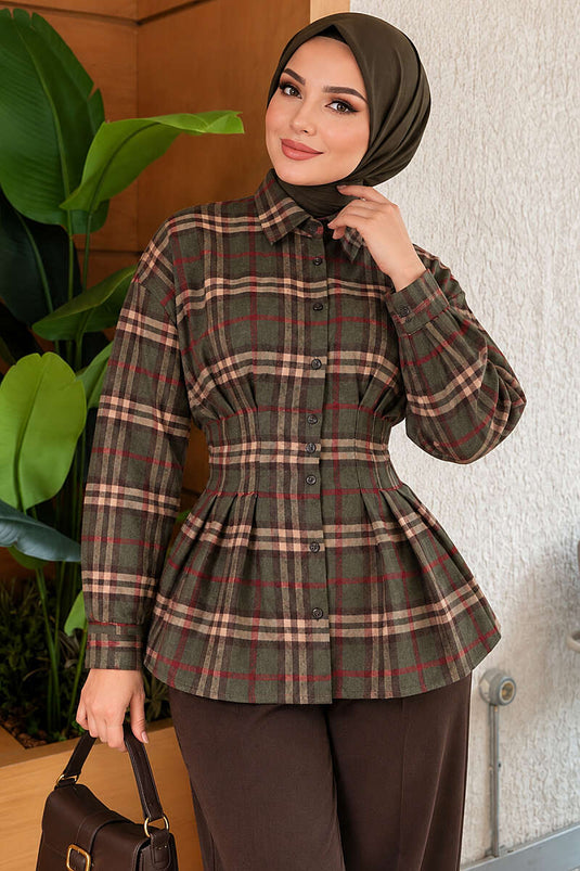 Gestreiftes Hemd In Khaki