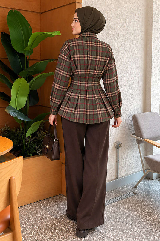 Gestreiftes Hemd In Khaki