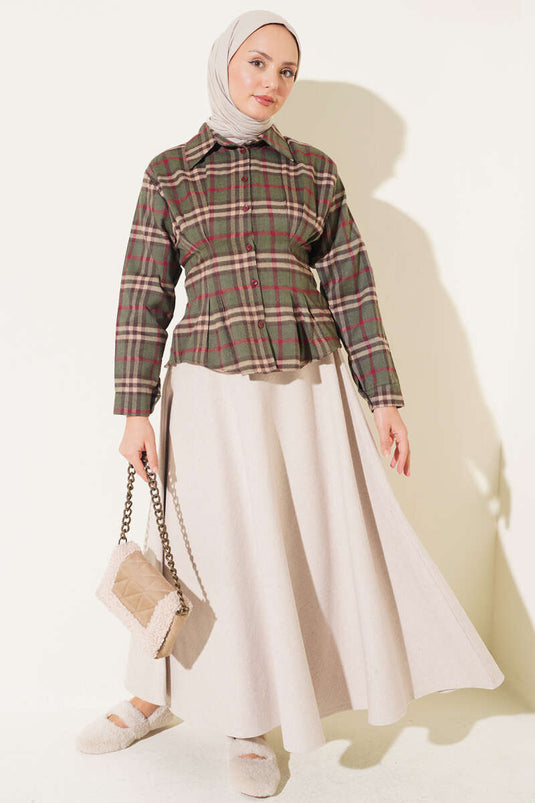 Gestreiftes Hemd In Khaki