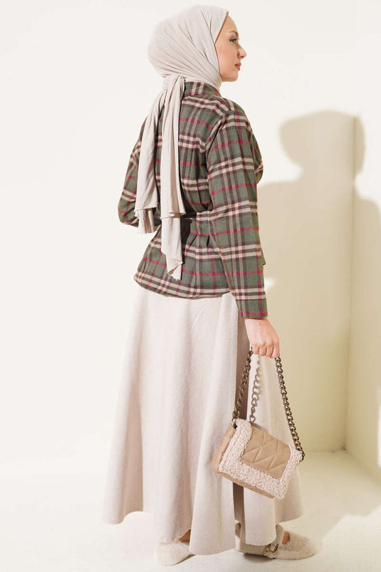 Gestreiftes Hemd In Khaki