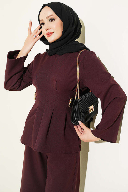 Ensemble Violet Avec Boucle En Or