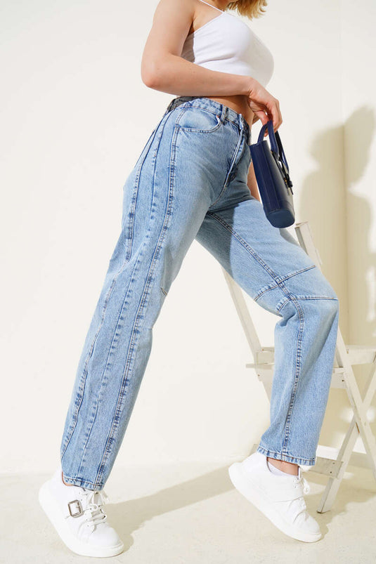 Pensli Baggy Kot Pantolon Açık Kar