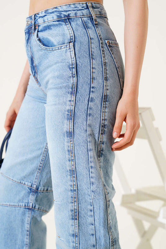 Pensli Baggy Kot Pantolon Açık Kar