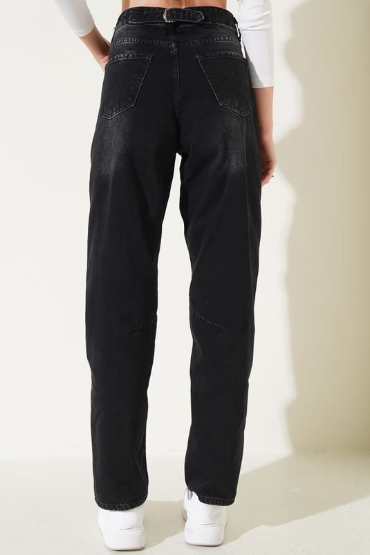 Darted Wide Leg Jeans Anthracite