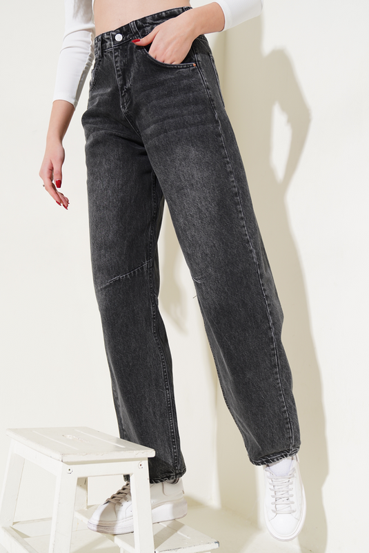 بنطال جينز واسع الساق من Darted باللون الدخاني