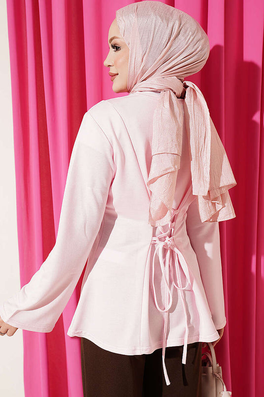 Tunika Rosa Con Frange E Nastro Incrociato