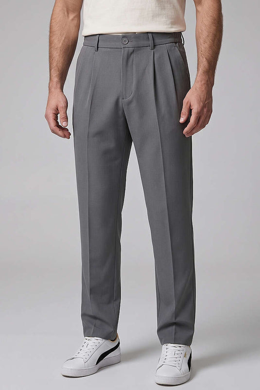 Pensli Erkek Baggy Erkek Kumaş Pantolon Füme