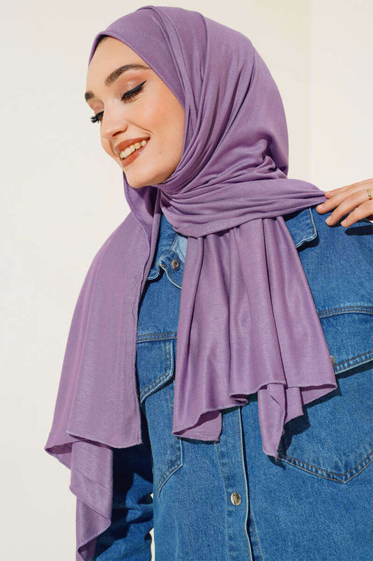 Châle en coton peigné lilas - 39