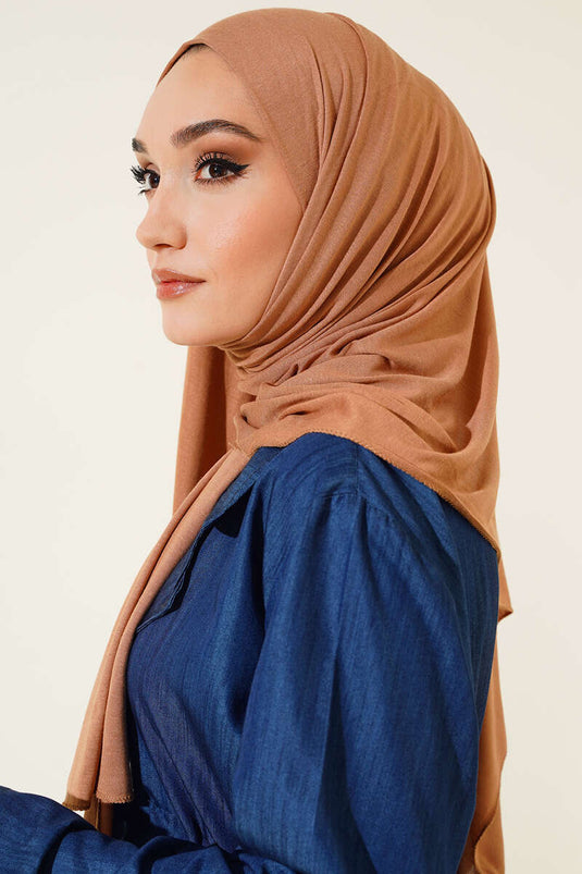 Châle en coton peigné beige