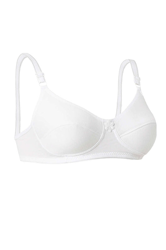 Soutien-gorge en coton peigné et éponge blanc