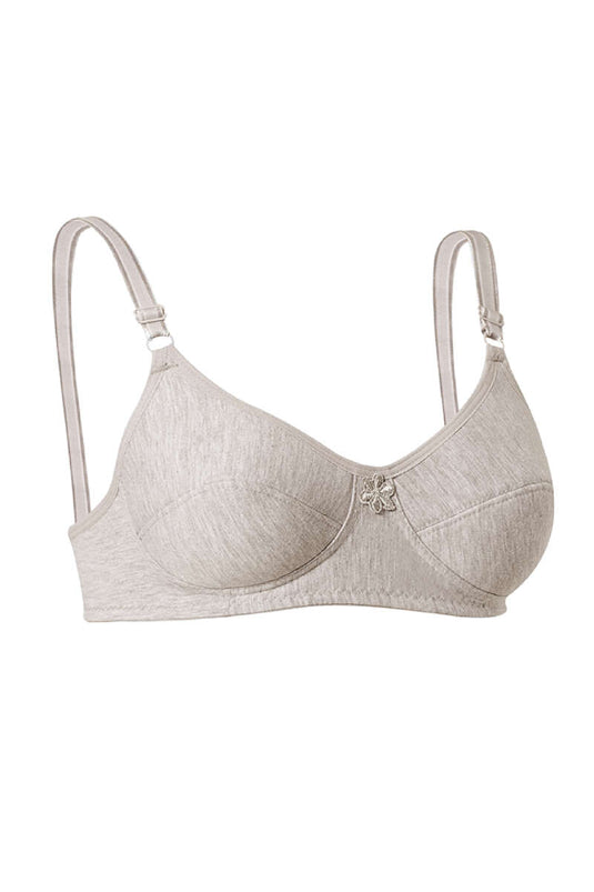 Soutien-gorge en coton peigné et éponge, mélange marron