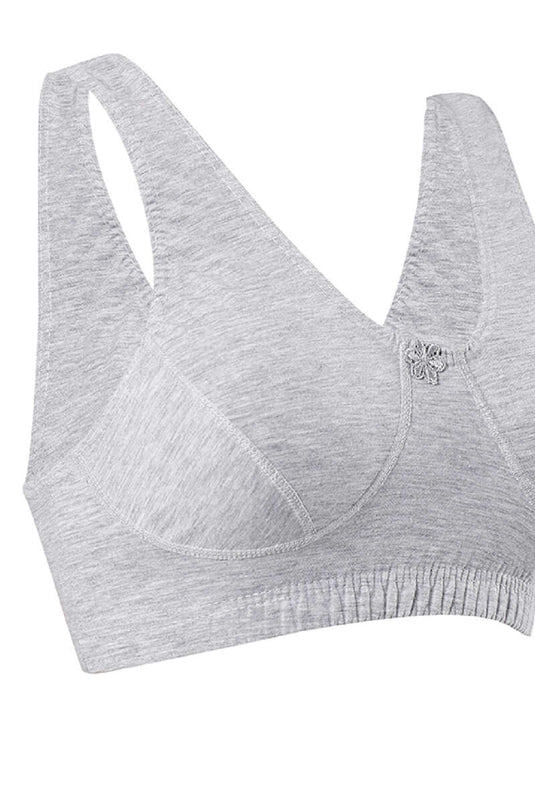 Débardeur court en coton peigné gris