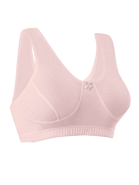 Débardeur court en coton peigné rose chiné