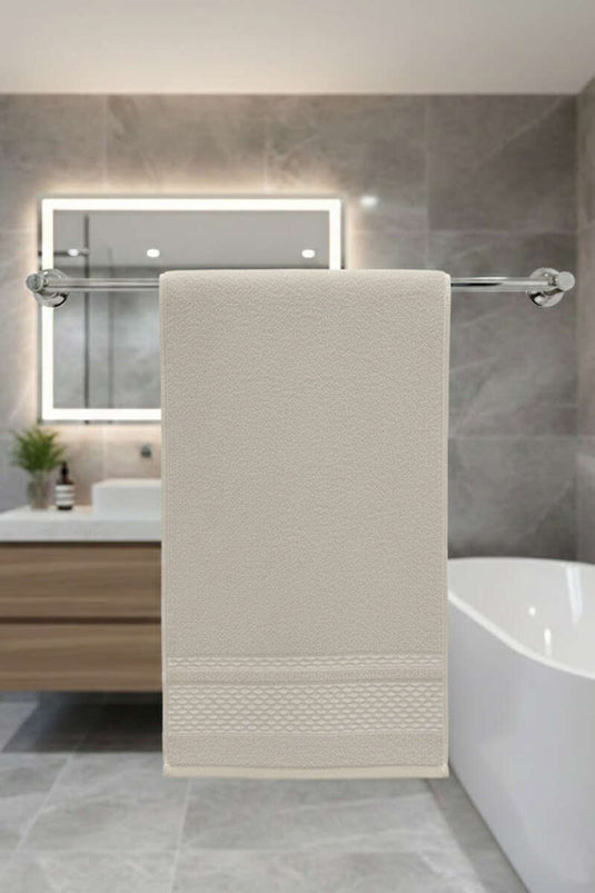 Honeycomb Patterned Hand Towel Beige