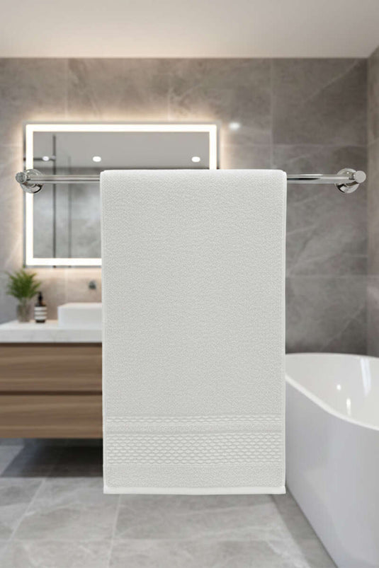 Honeycomb Patterned Hand Towel Ecru