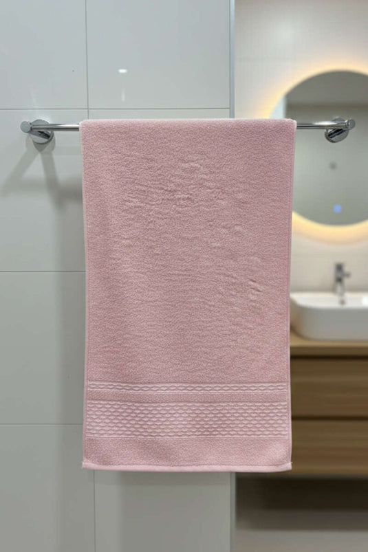 Asciugamano da mano con motivo a rombi, colore albicocca chiaro