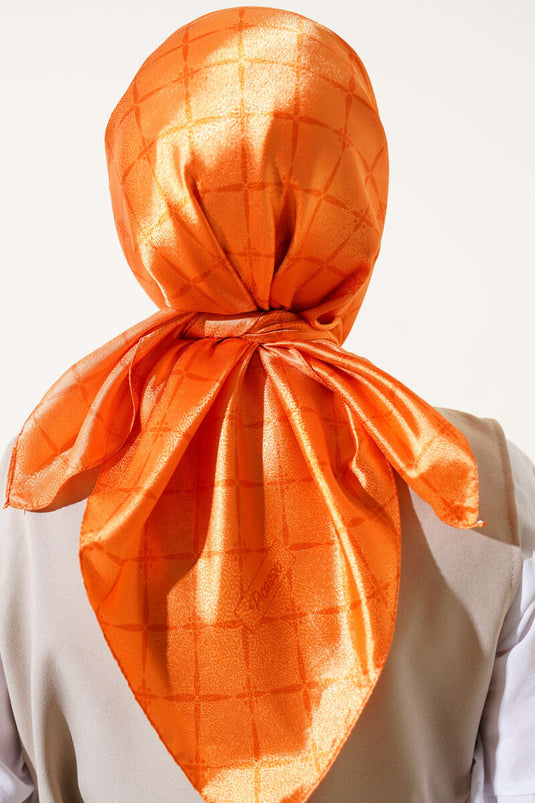 Picasso Kumlu Jakar Eşarp Turuncu