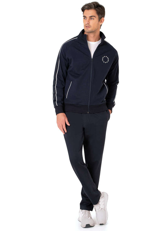 Ensemble de survêtement pour homme Pierre Cardin avec inscription Yaka, bleu marine