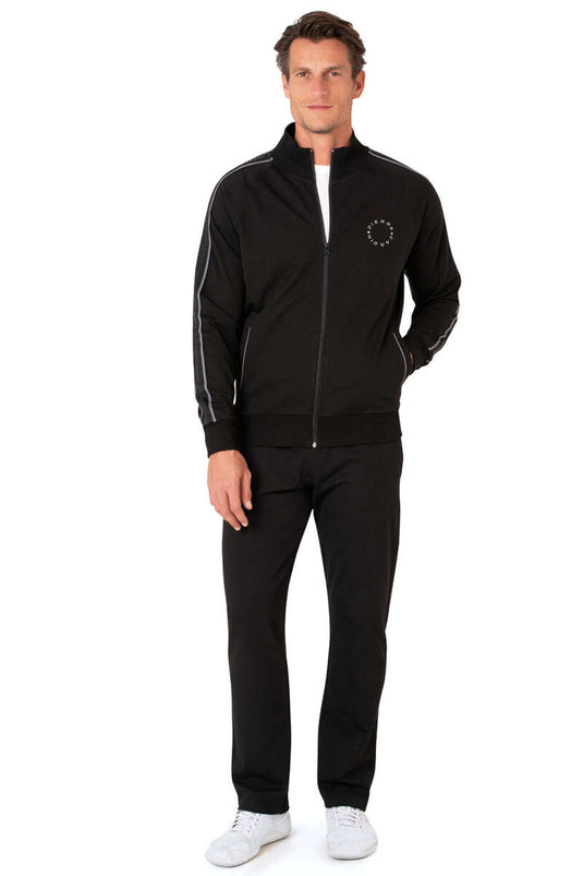 Ensemble de survêtement pour homme Pierre Cardin avec inscription Yaka, noir