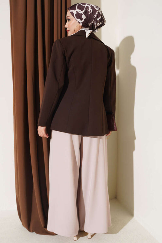 Beige Tie-Detail Drawstring Pants