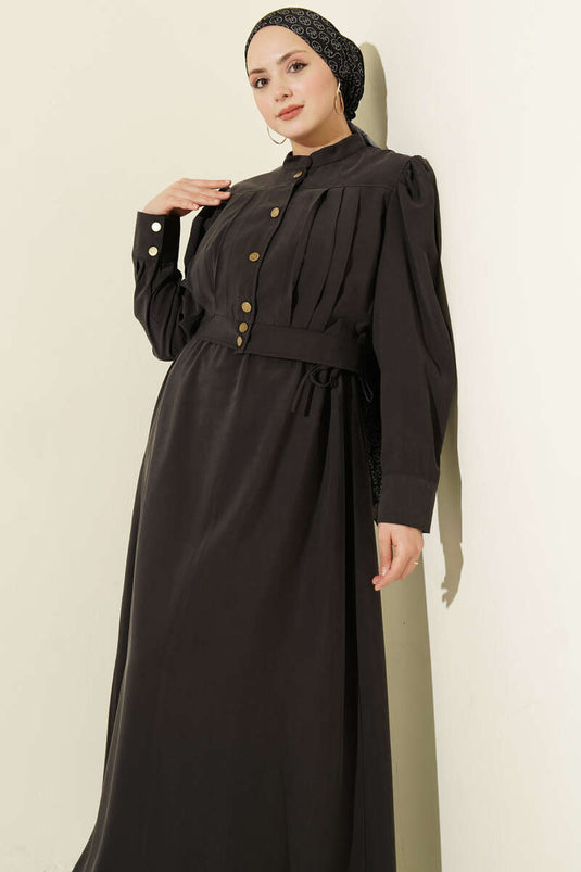 Black Pile Detail Jumper Dress Set