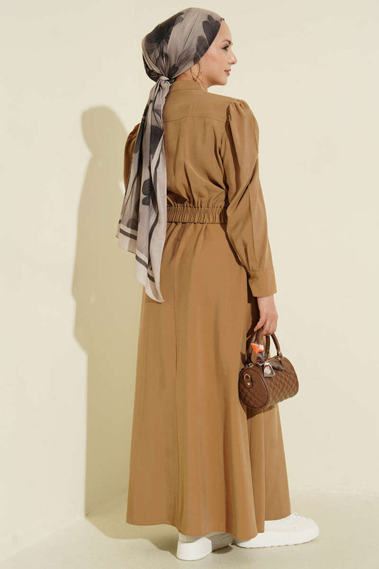 Kleid-Set mit Plüsch-Details, Ölwiesengrün