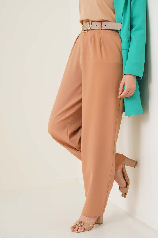 Pantalon Camel Plissé