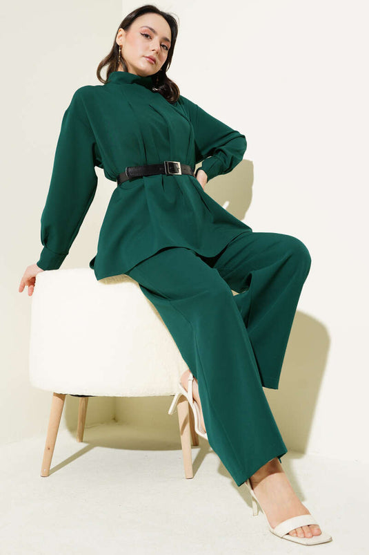 Pileli Kemerli Salaş İkili Takım Yeşil