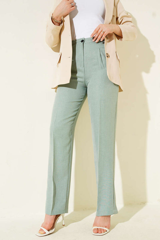 Tissu en lin plissé menthe